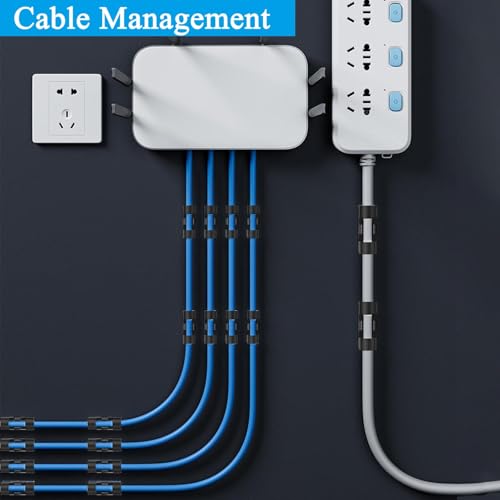40 PCS Cable Clips Black (Small & Large),Adhesive Cable Clips for Wall,Finisher Wire Clamp for TV PC Laptop,Cable Management Clips Outdoor Light Clips - color: 40PC Black