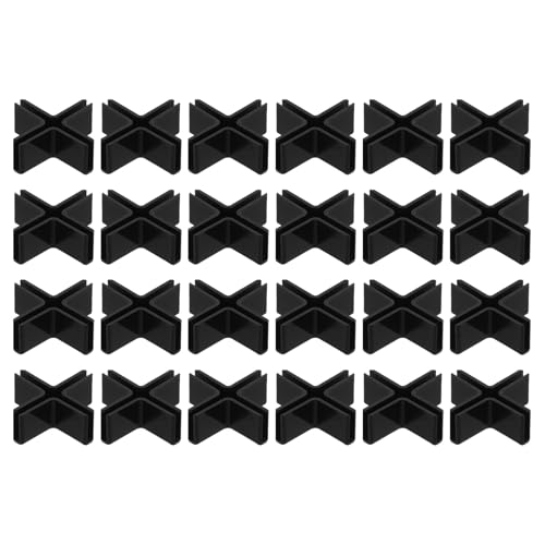 uxcell 24Pcs Plastic Glass Connector, Suitable for 3mm Thick Cross Shaped Glass to Glass Clamp, Fixing Bracket Rimless Clip Holder for Aquarium Fish Tank Display Shelves, Black - color: Black, size: 3mm
