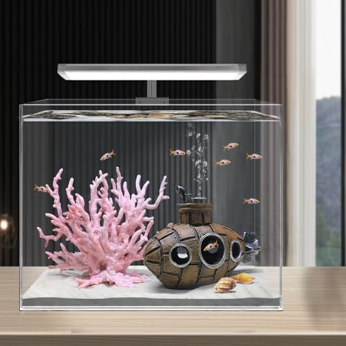 Fish Tank Decoration, Retro Submarine Design, Aquarium Resin Fish Tank Accessories, Providing Hidden Cave Shelters for Fish
