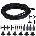 Aquarium 25 Feet 3/16 Inch ID Flexible Airline Tubing Come with Check Valves, Suction Cups, Air Stone, Control Valves and Connectors (Black)