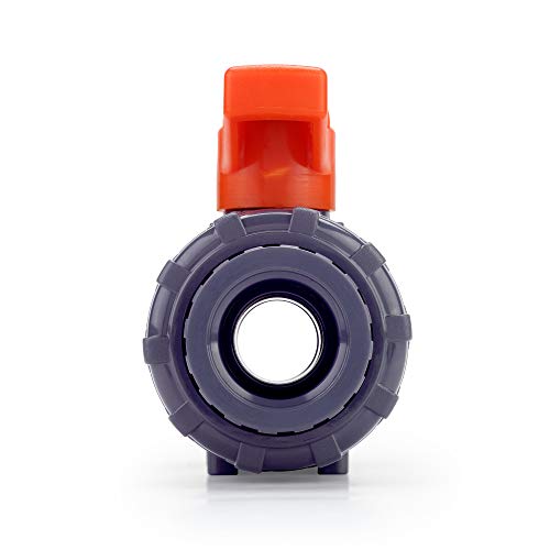 HYDROSEAL Kaplan 3/4” PVC True Union Ball Valve Threaded (NPT) with Full Port, ASTM F1970, EPDM O-Rings and Reversible PTFE Seats (3/4'') - size: 3/4''