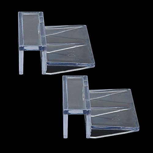 Saim Acrylic Aquarium Cover Clip,Clear Fish Tank Glass Cover Clip Support Holder,Universal Lid Clips for Rimless Aquariums (10mm), 8 PCS