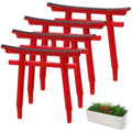 PRETYZOOM 4pcs Japanese Torii Gate Miniature Decoration Mini Red Shinto Temple Torii Garden Gate Ornament for Fairy Zen Garden Fish Tank Landscape Accessories