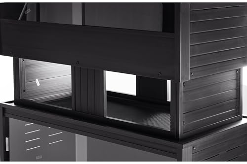 New Age Pet ECOFLEX Two Large Reptile Enclosures with Matching Stacker Combo Set in Black - color: Black, size: Large