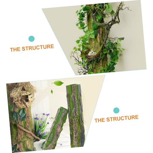 Lifelike Aquarium Bark Background Decoration, Simulated Tree Bark Board Cable Ties, 30x50cm Reptile Tank and Fish Tank Scenic Habitat for Tortoise and Bearded Dragon Terrariums
