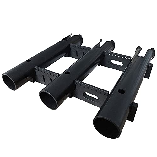 ISURE MARINE Fishing Rod Holder Bracket Wall Mounted Boat Side Mount Tool Holder Tube Links with Screws 2/3/4/6 Pole Tube (White/Black) - color: 3-Link Black