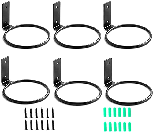 Plant Holder Ring 4 Inch Wall Mounted, 6 Pack Flower Pot Hangers Metal Plant Stand Hanging Bracket Basket Hooks - size: 4 inch-6 Pack