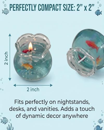 Mini Bubble Fish Tank Candle, 2026 Upgraded Aesthetic Floating Freesia Scent Decorative Candle, Desktop Office Ornament, Scented Ocean Theme, Creative Art Piece, Party Favors (2PCS)