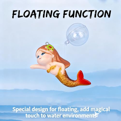 Handcrafted Polychromatic Floating Mermaid Aquarium Decor – PVC Resin Statue Ornament for Fish Tanks, Home Aquariums & Desktop Water Displays