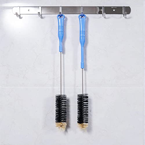 Bottle Cleaning Brush, 17 Inches Extra Long Handle Water Bottle Brush, Flexible Bendable Cleaner for Washing Narrow Neck Bottles, Wine Decanter, Kombucha, Pipes, Beer Brewing Supplies, 2 Pack
