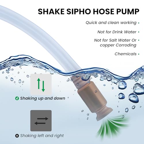 Gas Siphon Hose Pump, Shaker Siphon 6FT Tube Hose, Self Priming Syphon Hose 6 Feet -1/2" Value, for Gas/Fuel/Water Transfer,Use for Cars, Boats, Mowers (2PACK) - size: 6ft hose