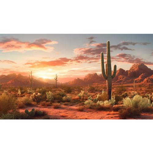 Desert Reptile Tank Backdrop Sunset Desert Landscape Saguaro Cactus Gobi Plants Terrarium Background Sunset Sky Rugged Terrain Desert Landscape Aquarium Tank Background 48x18in - color: Desert Khaki, size: 48(W)x18(H)inches/ 120(W)*45cm(H)