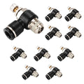 10Pcs Push to Connect Air Flow Control Valve, Black 5/16in Tube OD x 1/4" Male Thread 90 Degree Elbow Speed Control Valve Pneumatic Connector Quick Fittings - size: Male Thread G1/4 x Black (10pcs)