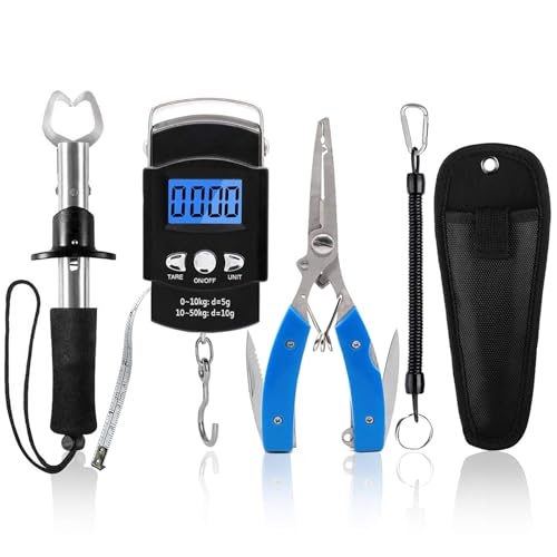 XBLACK Fishing Tool Kit Fishing Pliers Fish Gripper Fishing Scale Fish Grip Tools Set Saltwater Resistant Fishing Gear - color: Simple Set - A