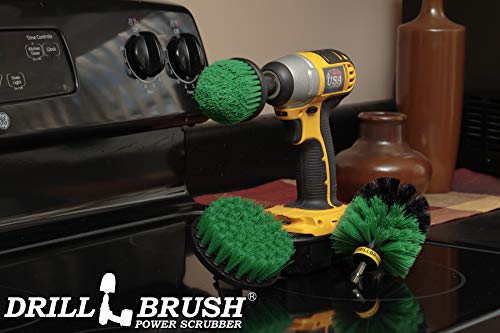 Kitchen Cleaning Supplies - Kitchen Power Scrubbing Brushes - Accessories for a Clean Home - Stove Top Cleaner Brushes - Drill Powered Oven Cleaner - Fridge Nylon Scrubbing Brush - Sink & Countertop - color: Green