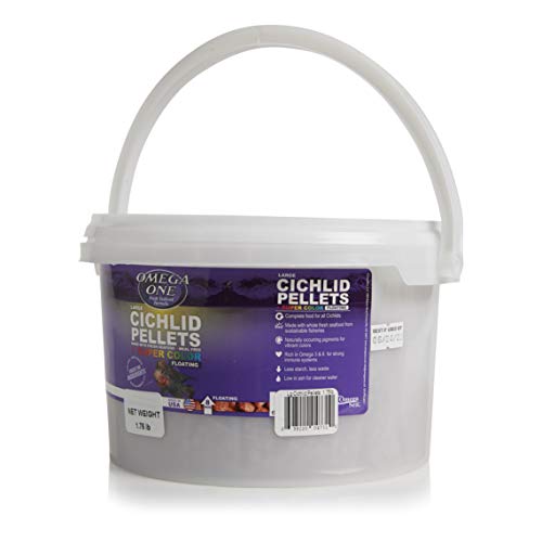 Omega One Super Color Floating Cichlid Pellets, Large, 1.75 lb x1 - size: 1.75 Pound (Pack of 1)