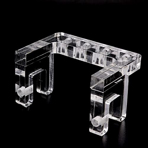 Acrylic Aquarium Hose Holder, Fish Tube Clamp for 10mm Dia Pipe, 4 Hole Positions with Screws, Transparent Hose for Fish and Changing