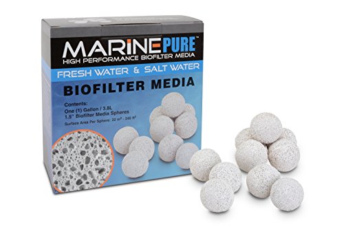 CerMedia MarinePure 1.5-Inch Sphere Bio-Filter Media for Marine and Freshwater Aquariums, 1-Gallon, white to off white