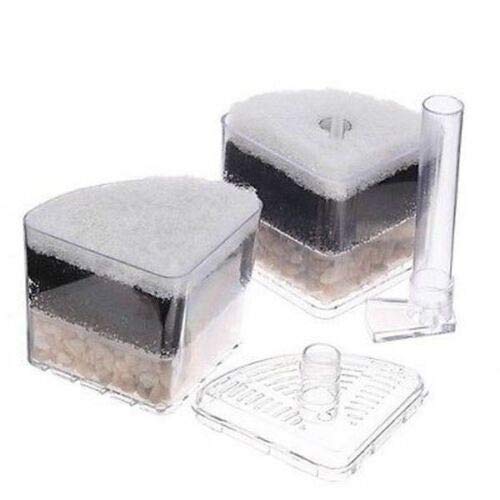 Corner Filter Up to 40 Gal ea. Air Driven Bio Sponge Ceramic for Fry Shrimp Fish Tank Aquarium - size: 2-Pack