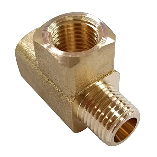 Uenede 2PCS Brass Tee Pipe Fitting 1/4" NPT Female x 1/4" NPT Female x 1/4" NPT Male for Water/Oil/Gas - style: Female x Female x Male