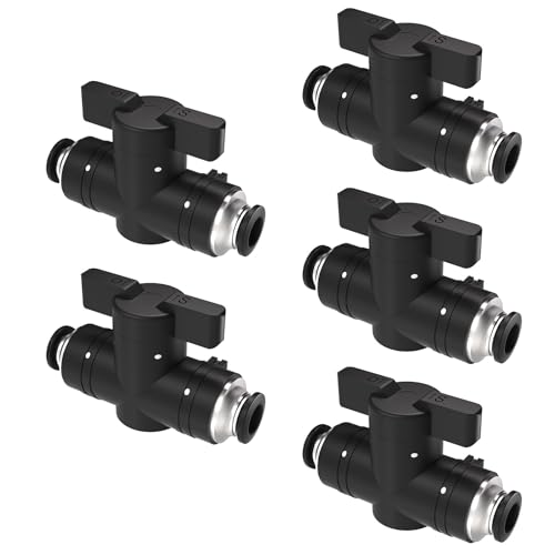 5/16(8mm) Push To Connect Valves,5/16(8mm) Air Valve Pneumatic Quick Push To Connects Fittings,Throttle Flow Speed Control - color: Black BUC, size: 5/16"OD(8mm)