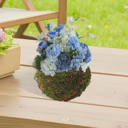 3 Pack Moss Ball Flower Pots,7 in Natural Planter Bonsai Plant Holder Bird Nest for DIY Gardening Home Table Decoration,Weave Moss Ball Planter,Garden Plant Potted Hydrating Flowerpots