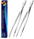 JETKONG 2 Pcs 12-Inch Kitchen Tweezers Fine Tweezer Tongs, Extra-Long Stainless Steel Cooking Tweezers (Silver) - color: Silver, size: 12+12 Inch