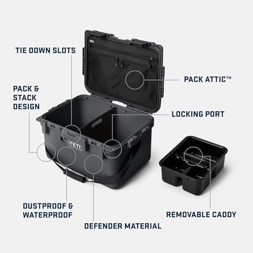 YETI LoadOut GoBox Collection, Divided Waterproof Cargo Case, Dry Box, Camera Case, Fishing Tackle Box - color: Rescue Red, size: GoBox 30