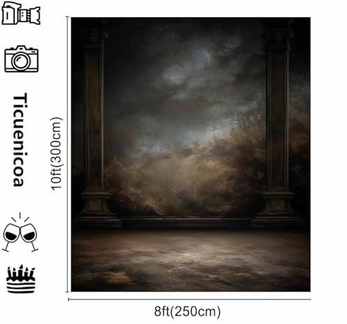 8x10ftDark Vintage Photography Backdrops Portrait Photo Backdrop Wedding Bridal Show Birthday Background for Studio Props - color: LM-06101, size: 8x10ft