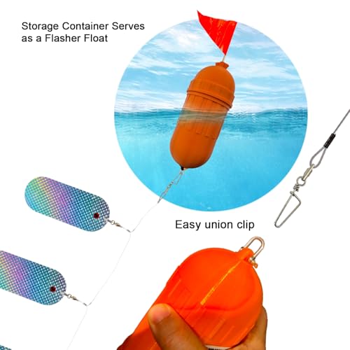 SPEARFISHING WORLD Flasher Kit Reflective Flasher Lure Kit with Float Container for Attracting and Spearing Pelagic Fish Like Tuna, Wahoo, Amberjack, Kingfish, Marlin, Sailfish. - size: Small