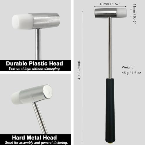 Lightweight Hammer for Home Project, Small Hammer for Jewelry Making, Little Craft Mallet for Small Projects, Watch, Woodworking, DIY, Leather - color: Crafting Hammer