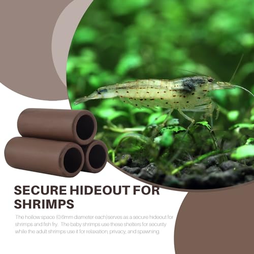 3 Pcs Brown Ceramic Shelters - Shrimp Habitat, Breeding Tube, Cave
