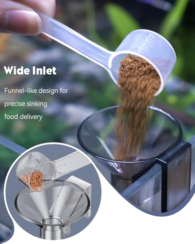 Pawfly Clear Acrylic Shrimp Feeding Tube and Dish Set, Aquarium Fish Feeder Tube with Floating Feed Ring & Cleaning Brush, Adjustable Feeder Tube Fish Feed Tube, Shrimp Tank Accessories