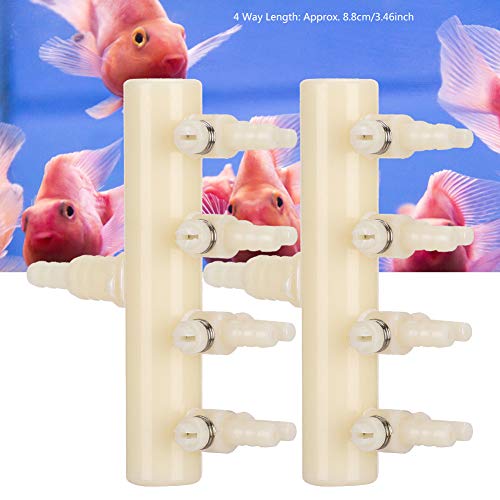 2PCS Aquarium Air Control Lever Valve, Splitter Pump Accessories Set Plastic Easy Aquarium Air Pump Special Splitter Valve with Diverter Adjustable(S 4 Heads) - color: 4 heads
