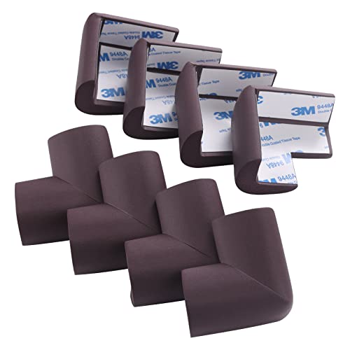 8 Pack Corner Protector for Baby, Heavy-Duty Soft Rubber Foam Furniture Corner Bumper Guards, Child Safety Furniture Bumper, Adhesive Pre-Taped Corner Protectors,Soft Sponge Table Corners, Brown - color: 8 Brown Sponge Corners