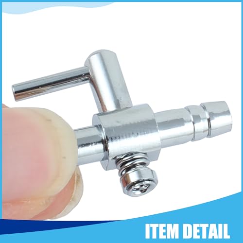 Air Pump Control Valve, Stainless Steel Single Way Air Valve Distributor for Aquarium Pump, 1.2X 0.83x 0.31inch (Silver Tone 2pcs)