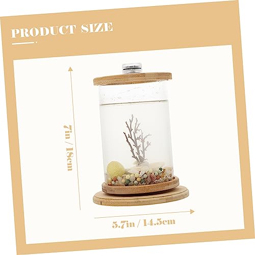 Garneck 1 Set Rotating Fish Bowl Unique Desktop Aquarium Tank with Phyllostachys Pubescens Frame for Home and Office Decor for Gardens and Craft Displays