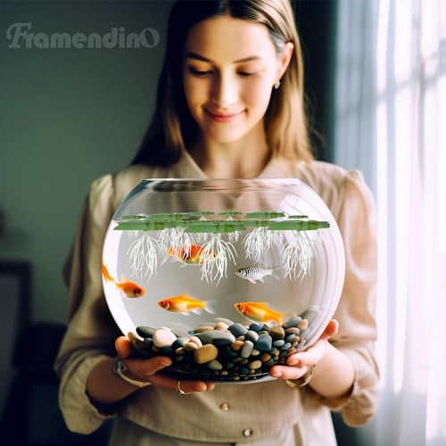 Framendino, 54 Pack Floating Aquarium Plants Artificial Plastic Fake Duckweed Simulation (3 Size) - size: 54 Pack