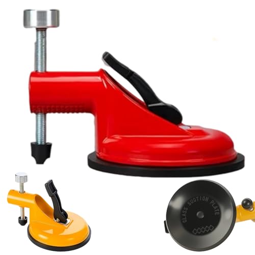 Adjustable Height Setter, Floor Gap Fixer Tool, Professional Countertop Leveling Tool with Heavy-Duty Rubber Suction Cups for Stone Slab (red) - color: Red