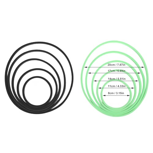Gavigain Aquarium Feeding Ring Set, 5 Sizes, EVA Foam, Prevents Food, Promotes Water Circulation, Ideal for Fish, Turtles, Plants (5pcs Green+5pcs Black) - color: 5pcs Green+5pcs Black