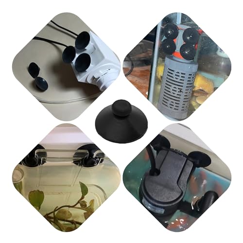 16PCS 20mm Dia Black Aquarium Suction Cup Clips, Soft Rubber Fish Tank Attachments for Pump Lines, Overhead Tube Organization and Aeration Setup - size: 16PCS 20mm