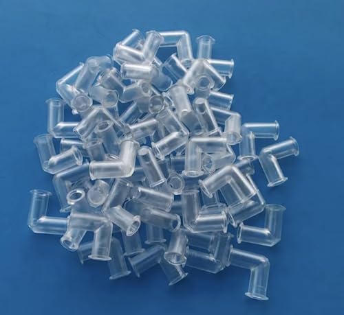BleedZone - 10 Pcs L Shaped Plastic Elbows - 90 Degree Elbow Hose Fittings Plastic Tubing Connectors - Right Angle Syringe Adapter for Luer Lock Syringe Tips, Plastic Angle Tubing and Tube Connector