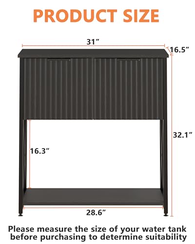 Piskyet 20-29 Gallon Fish Tank Stand, Metal Frame Aquarium Stand, Cabinet for Fish Tank Accessories Storage，Suitable for Turtle Reptile Tank Stand Terrarium Stand,340Lbs,Black