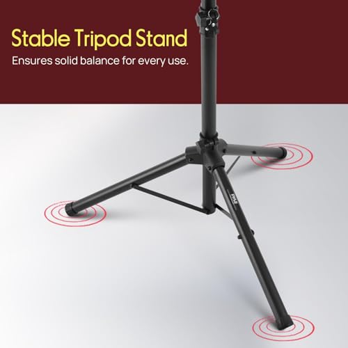 PYLE Laptop & Projector Stand, Tripod Stand With Adjustable Height 28"-50", Portable DJ Equipment Mount, Angle Adjustable Tray, Lightweight Metal Construction, Stage, Studio, Musicians & Performers