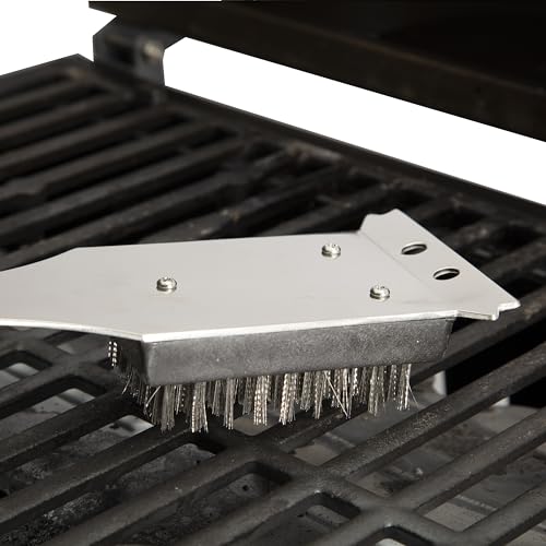 Cuisinart Stainless Steel 16.5" Long Handle Grill Cleaner Brush and Scraper for BBQ, Griddle, Grills, Cookout Tool, Grill Brush for Outdoor Grills BBQ Accessories - size: 16.5" Grill Brush and Scraper