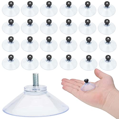 AccEncyc Suction Cup 40 mm Glass Suction Pads Clear PVC Sucker Pads Suction Holder Without Hooks for Bathroom Wall Door Glass Window Car Shade (Black, 24pcs) - size: 24Pcs Black