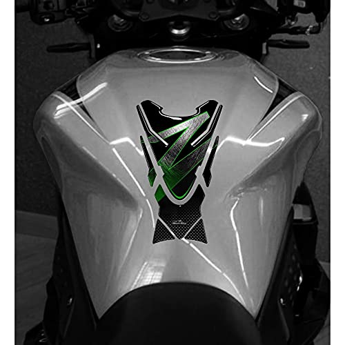 Resin Bike Motorcycle 3D Stickers Compatible with Kawasaki Z 750 and Z 1000 Green Metal. Tank Protector Protection from Bumps and Scratches. Serie Z Resin Stickers - Made in Italy