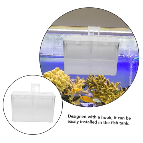 Healifty Transparent Fish Tank Incubator Box with Suction Cup Aquarium Nursery Divider for Fry and Shrimp Isolation Hard Material Hatchery for Tropical Fish Breeding and Egg Protection