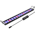 hygger 9W Full Spectrum Aquarium Light with Aluminum Alloy Shell Extendable Brackets, White Blue Red LEDs, External Controller, for Freshwater Fish Tank (12-18 inch) - size: 9W (12-18 inch)