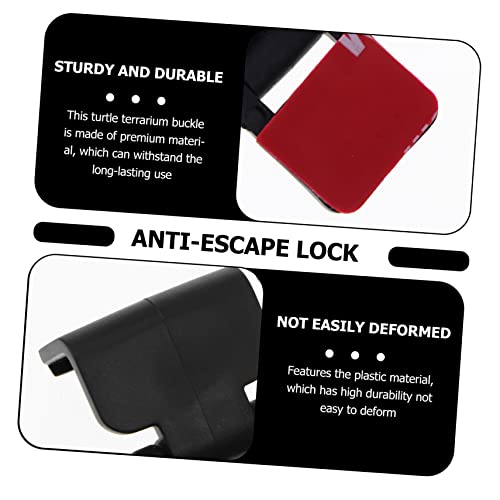4Pcs Turtle Terrarium Buckle Anti-Escape Lock Reptile Feeding Tank Parts Secure Latch for Amphibious and Rainforest Tanks Easy Install and Remove